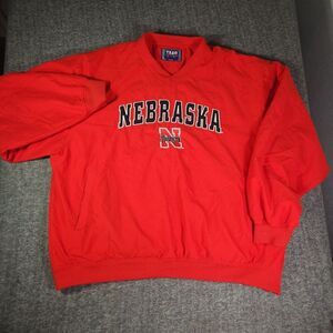 Team Edition Apparel Nebraska Huskers Windbreaker Pullover Red XL Tall